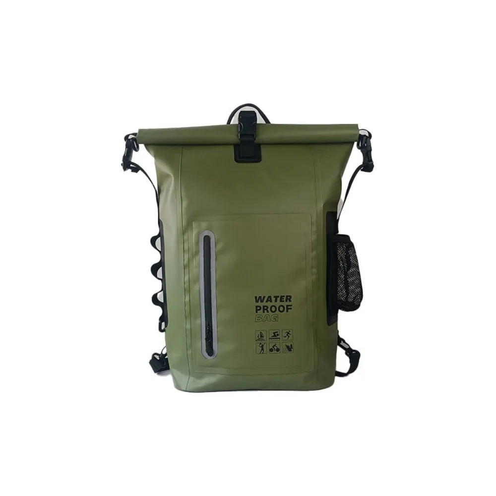 Sac à Dos Imperméable 25 L pour Extérieur – Grande Capacité, Bandes Réfléchissantes, Confortable en PVC pour Randonnée
