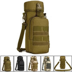 Poche Porte-Gourde Tactique MOLLE Camouflage – Nylon 900D Imperméable, Camping, Randonnée, Chasse