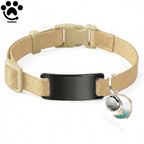 Collier Chat Élastique Personnalisé – Gravure Gratuite, Plaque ID, Clochette & Breloque Lune Anti-Fugue