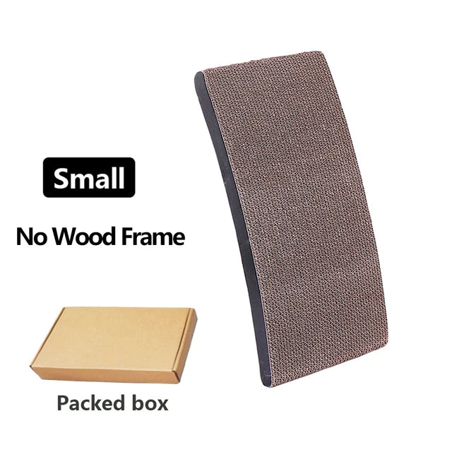 Griffoir Carton 3-en-1 avec Cadre en Bois – Lit Grattoir Réversible, Jouet & Meuble pour Chat