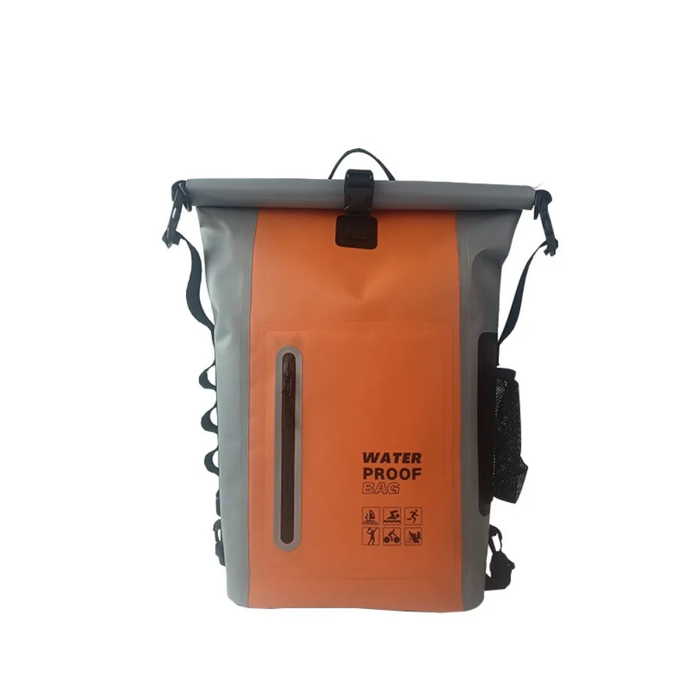 Sac à Dos Imperméable 25 L pour Extérieur – Grande Capacité, Bandes Réfléchissantes, Confortable en PVC pour Randonnée