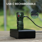 Mini Lampe de Poche Puissante LED 1100lm, Batterie 18350 Rechargeable avec Aimant