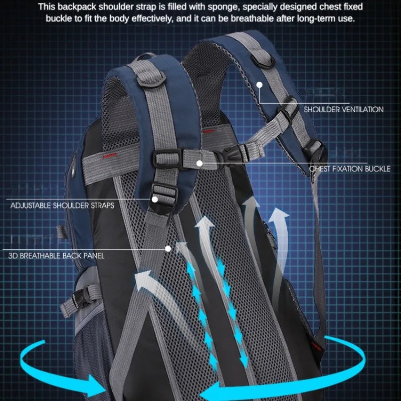 Sac à Dos Randonnée 40L – Homme & Femme, Oxford, Sport & Voyage | Grande Capacité