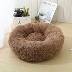 Corbeille Ronde en Peluche Longue pour Chat et Chien – Coussin Sofa Chaud, Idéal pour l'Hiver