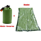 Kit de Survie d’Urgence 2 Personnes – Tente Mylar, Sac de Couchage, Couverture Thermique SOS Réutilisable