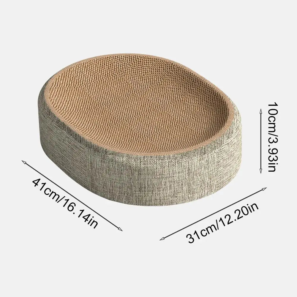 Griffoir Ovale pour Chat en Sisal – Lit Grattoir Multifonction, Tapis de Repos pour Chats d'Intérieur