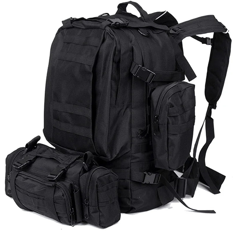 Sac à Dos Tactique 55L Molle – Nylon Haute Capacité pour Camping, Randonnée, Chasse et Voyage