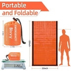 Sac de Couchage d'Urgence – Couverture de Survie Thermique Mylar, Léger, Imperméable, Abri Portable pour Camping et Randonnée