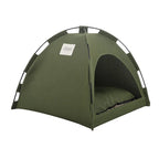 Tente Lit pour Chat Semi-Fermée Amovible – Panier Canapé Canvas, Maison Grotte pour Chat & Chien, Déco Chambre