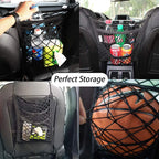 Filet de Rangement Voiture entre Sièges – Séparateur, Barrière Animal, Filet Élastique Organisateur Auto