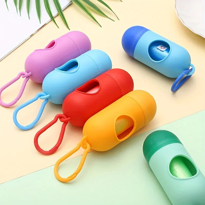 Distributeur de Sacs à Déjections Forme Pilule – Porte-Sacs pour Collier & Laisse de Chien