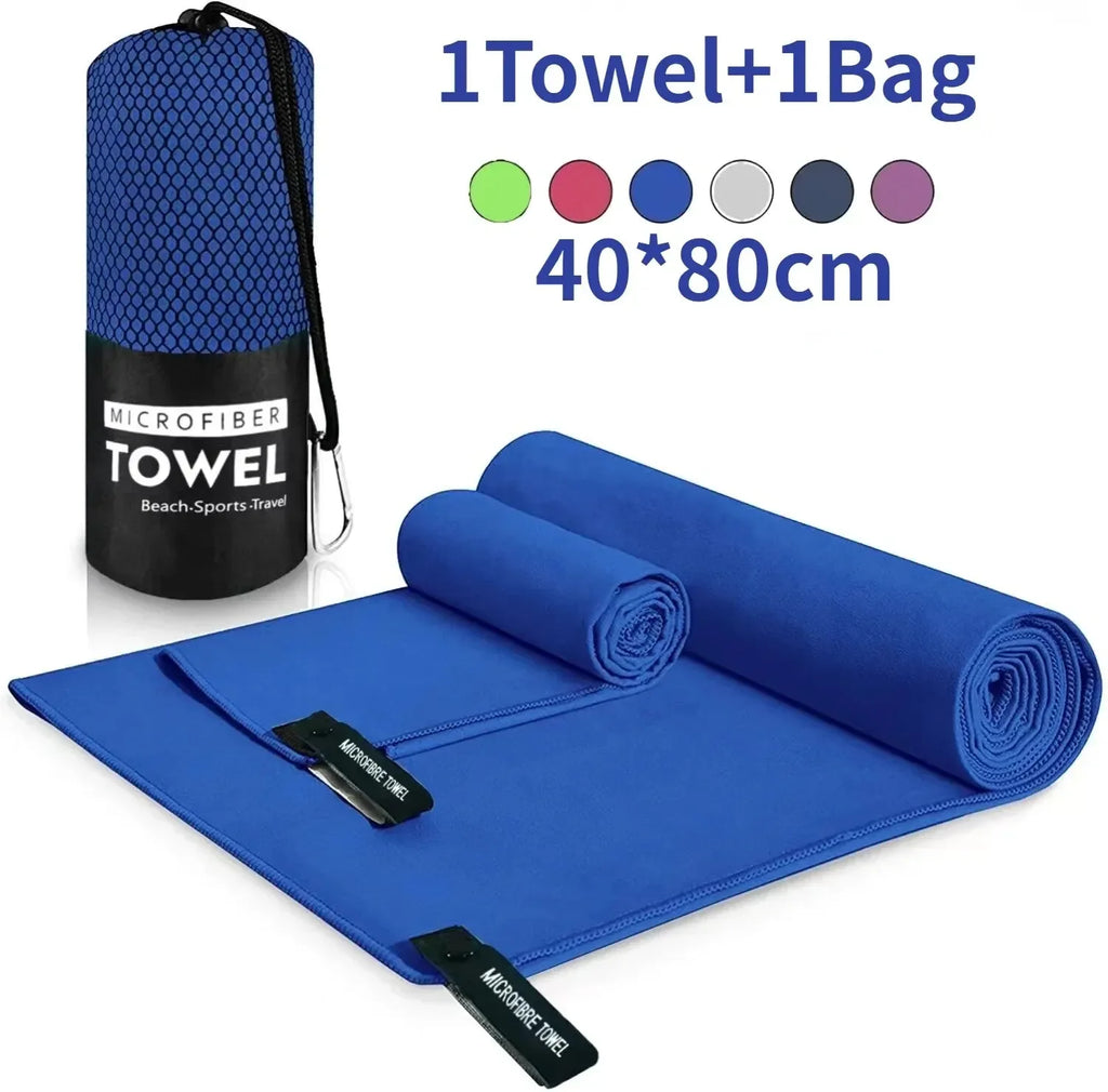 Serviette de Sport à Séchage Rapide 40x80 cm – Bleu, Vert, Orange – Natation, Gym, Camping, Plage