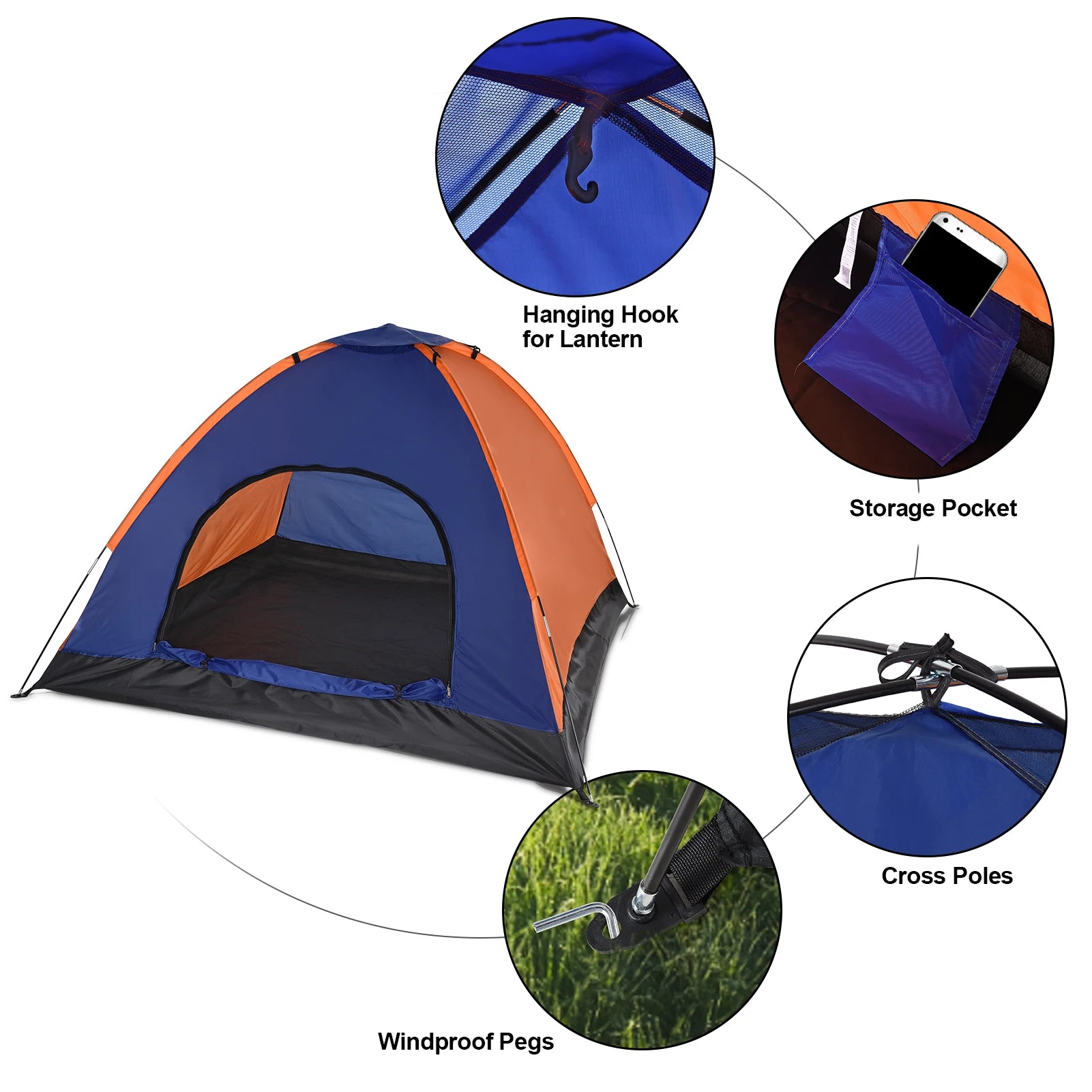 Tente de Camping 3-4 Personnes  Légère, Double Toile, Idéale Famille & Randonnée