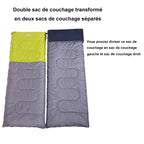 Sac de Couchage Double – Pour 2 Personnes – 2 Oreillers Gonflables Inclus – Camping, Voyage – 220x150cm