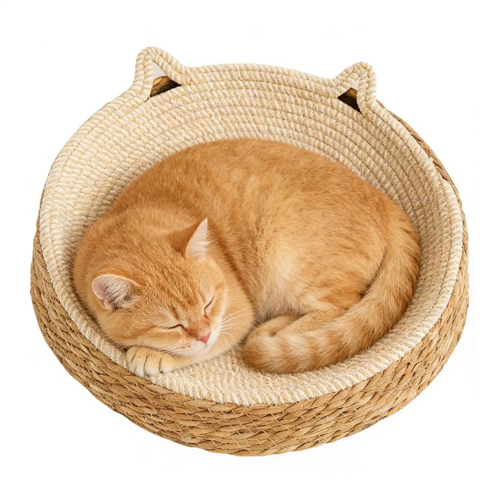 Lit Griffoir Rond pour Chat en Corde de Coton – Respirant, Résistant, Style Boho – Accessoire Maison