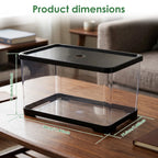 Aquarium Transparent Rectangulaire avec Couvercle – Bureau ou Maison, Plantes Aquatiques, Décoration Intérieure