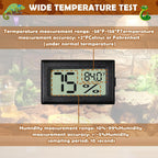 Lot de 2 Thermomètres-Hygromètres 2-en-1 pour Reptiles – Outil de Mesure Terrarium Reptiles et Amphibiens