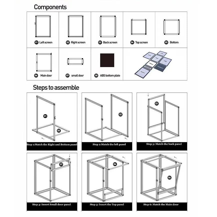 Cage Portable pour Reptiles – Boîte d'Élevage avec Grille Aérée pour Grenouilles, Dragons Barbus et Tortues