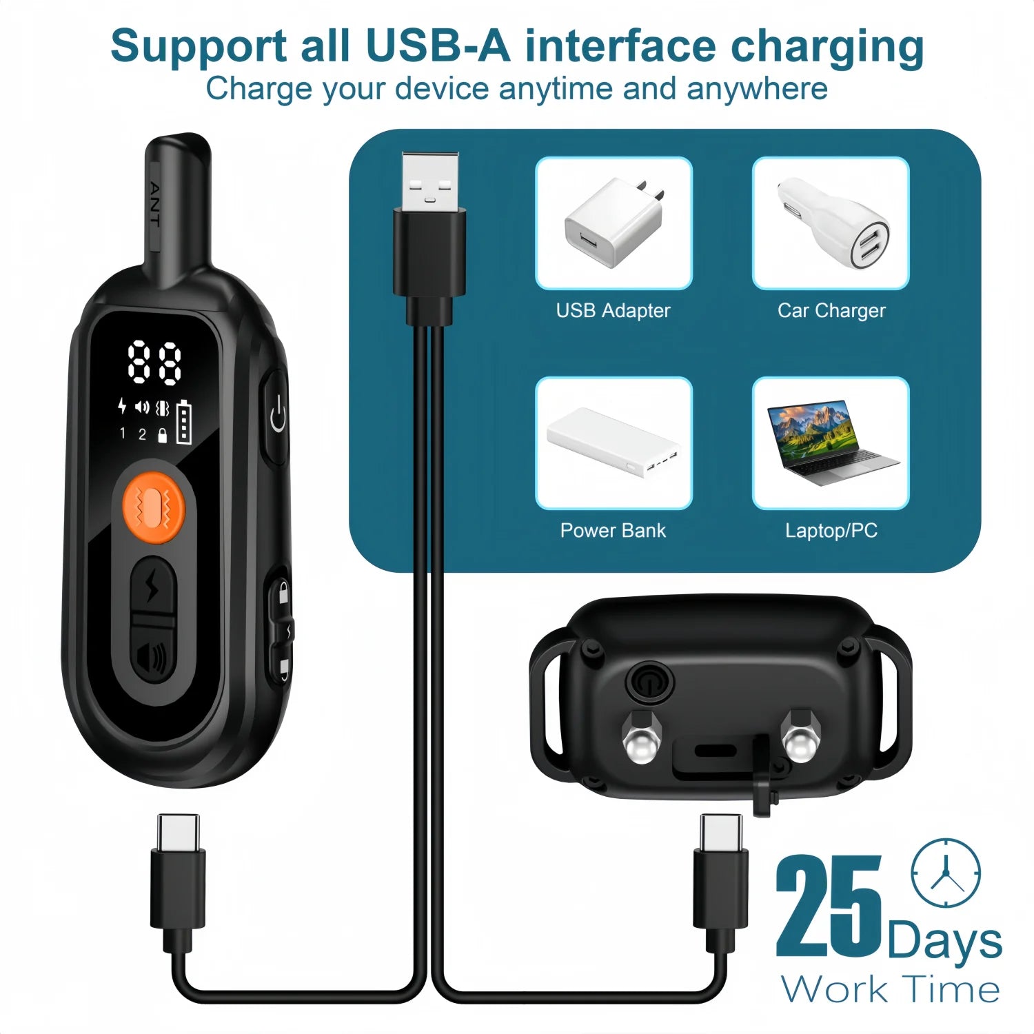 Collier de Dressage Électrique Étanche pour Chien – Télécommande, Rechargeable, Anti-Aboiement, Toutes Tailles