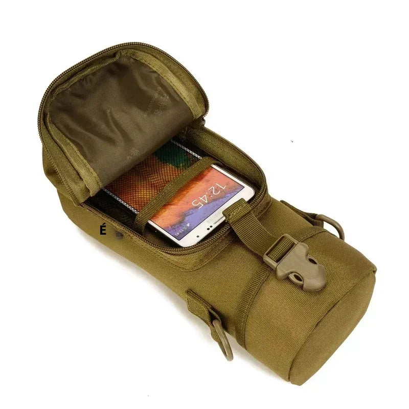 Poche Porte-Gourde Tactique MOLLE Camouflage – Nylon 900D Imperméable, Camping, Randonnée, Chasse