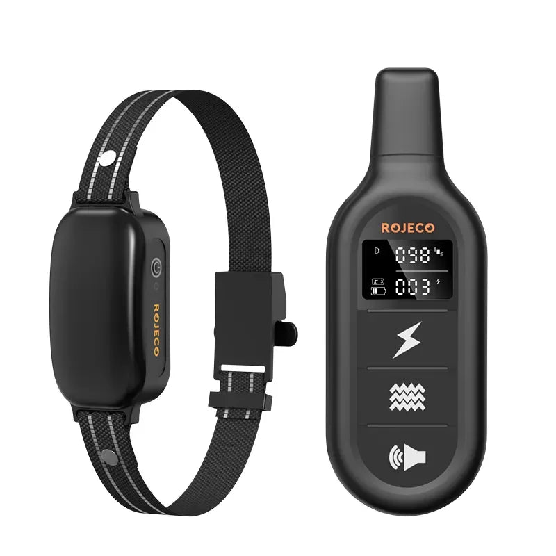 ROJECO Collier de Dressage Électrique Digital pour Chien – Rechargeable, Télécommande, IPX7 Étanche, Anti-Aboiement