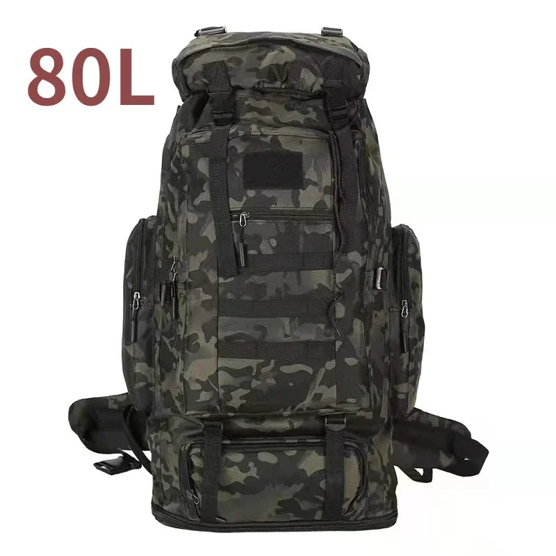 Sac à Dos Alpinisme 80L/100L – Tactique, Grande Capacité, Randonnée, Camping, Voyage