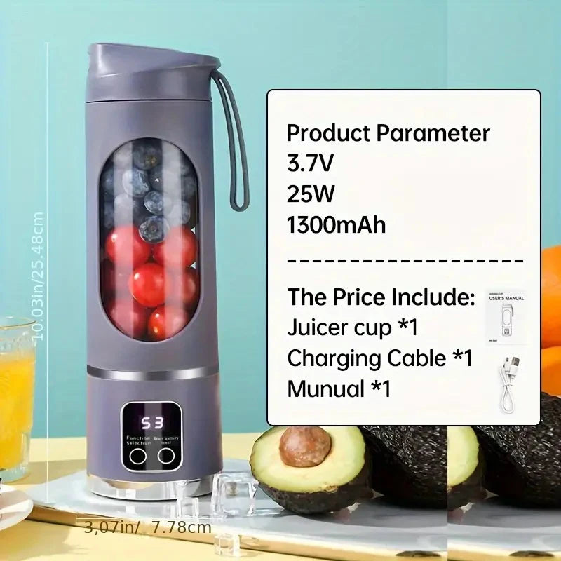 Mixeur Portable Rechargeable USB – Blender À Main pour Smoothies, Milkshakes et Jus de Fruits