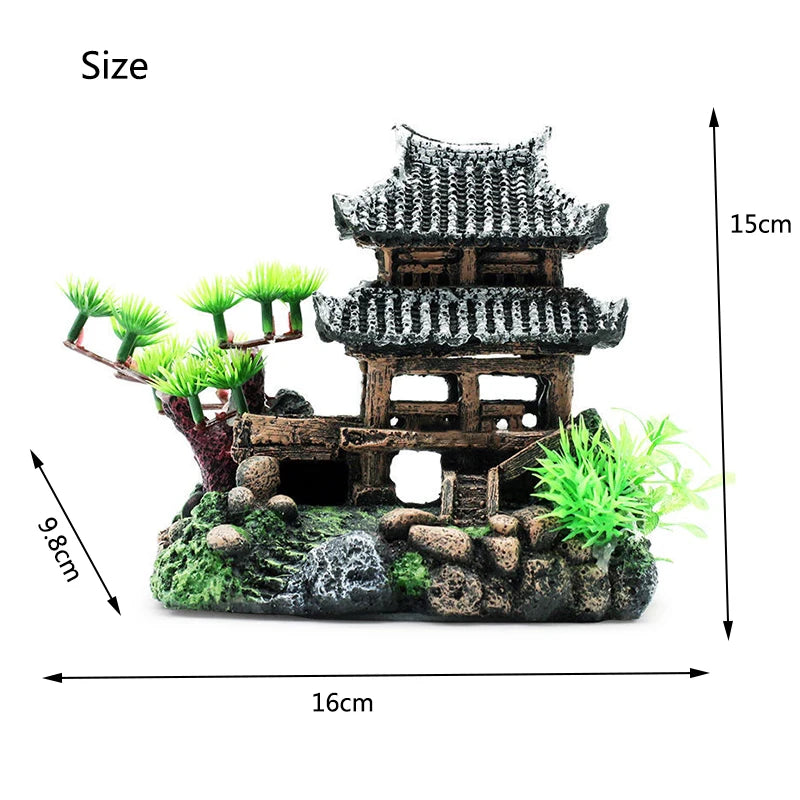 Décoration Aquarium en Résine – Rocaille, Montagne, Grotte, Arbre – Ornement Naturel pour Bac à Poissons