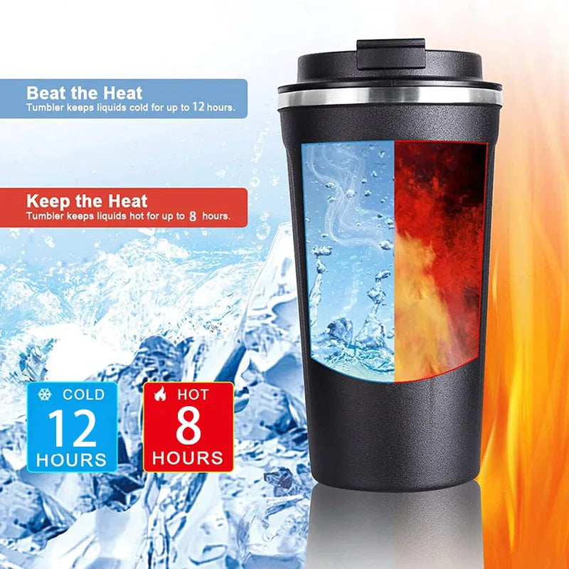 Mug Thermos Isotherme en Inox 380/510 ml – Tasse de Voyage pour Café, Sports Outdoor, Chaud & Froid
