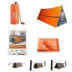 Kit de Survie d’Urgence 2 Personnes – Tente Mylar, Sac de Couchage, Couverture Thermique SOS Réutilisable