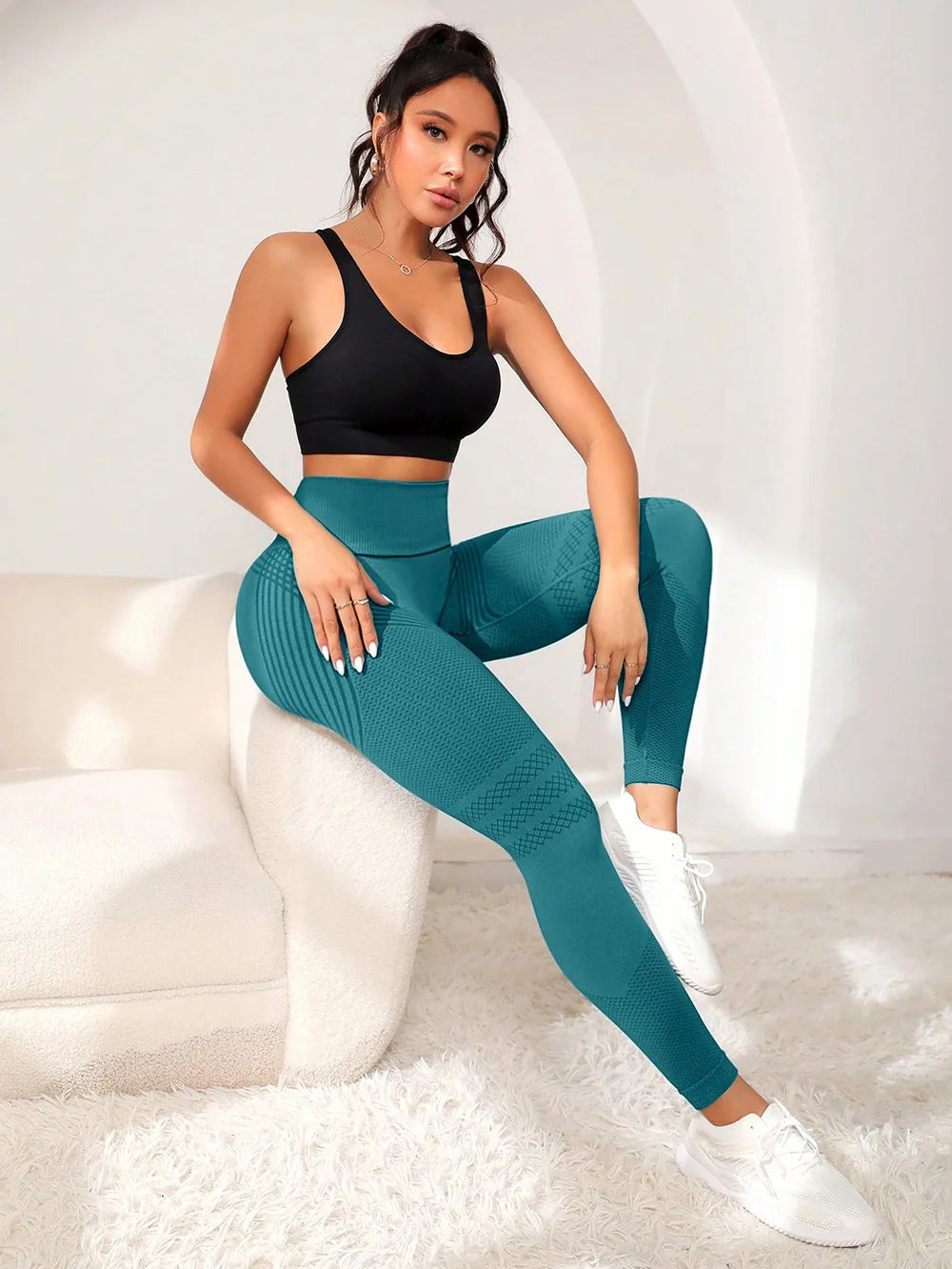 Legging de fitness taille haute, course à pied, yoga