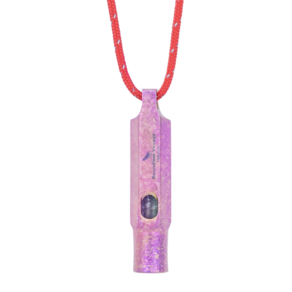 Sifflet en Titane – Sifflet de Survie et Sécurité avec Cordon, Puissant, Sport & Porte-clés Ti9015O