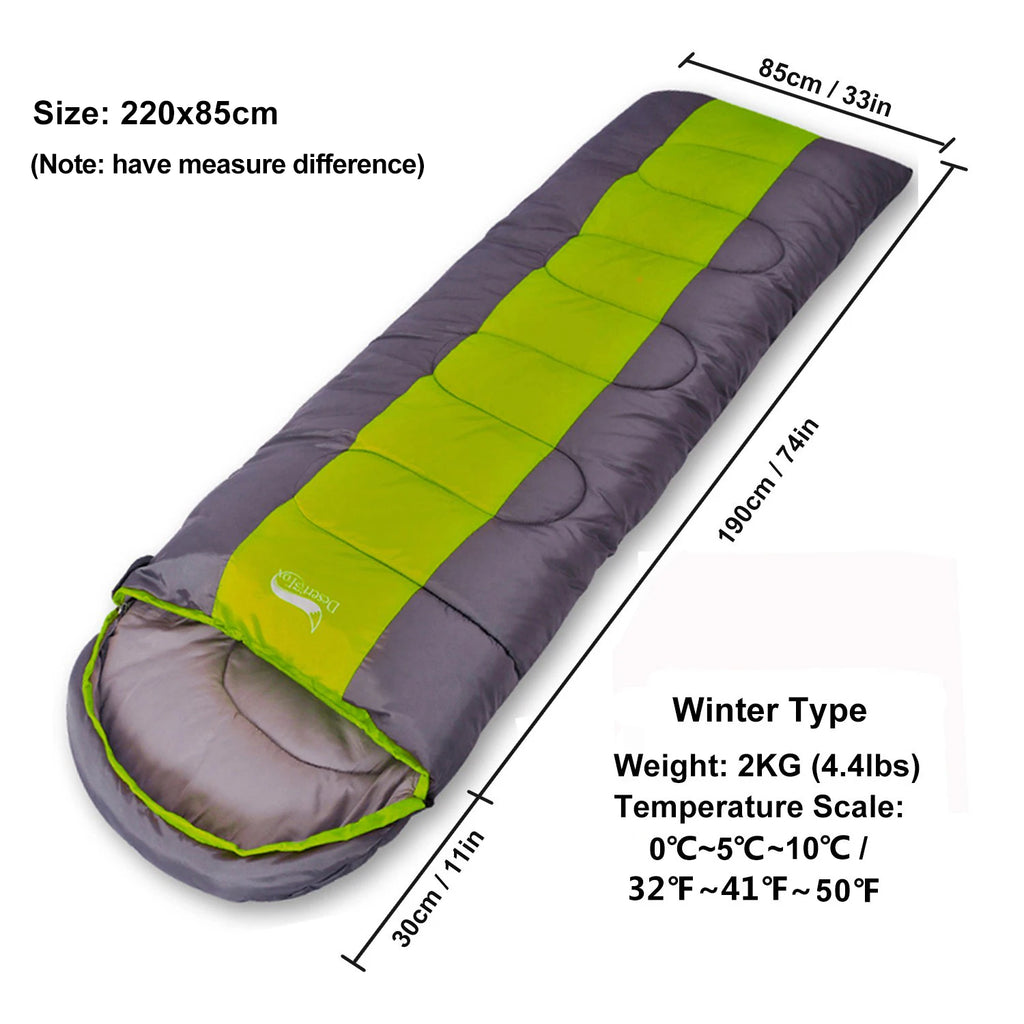 Sac de Couchage Chaud 4 Saisons – Adultes & Enfants, Camping, Randonnée, Voyage avec Sac de Compression