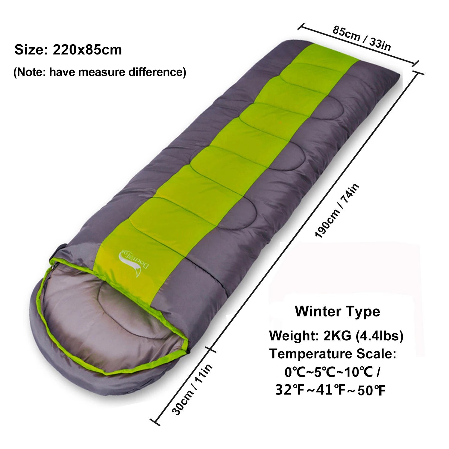 Sac de Couchage Chaud 4 Saisons – Adultes & Enfants, Camping, Randonnée, Voyage avec Sac de Compression