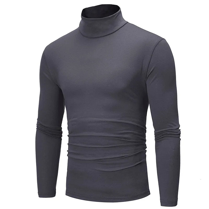 T-shirt Col Roulé Homme – Coupe Slim, Manches Longues, Respirant, Casual
