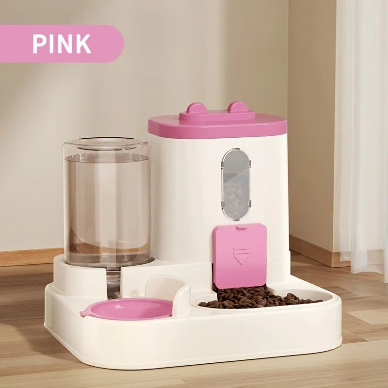 Distributeur 2-en-1 Nourriture et Eau pour Chat – Automatique, Design Mignon