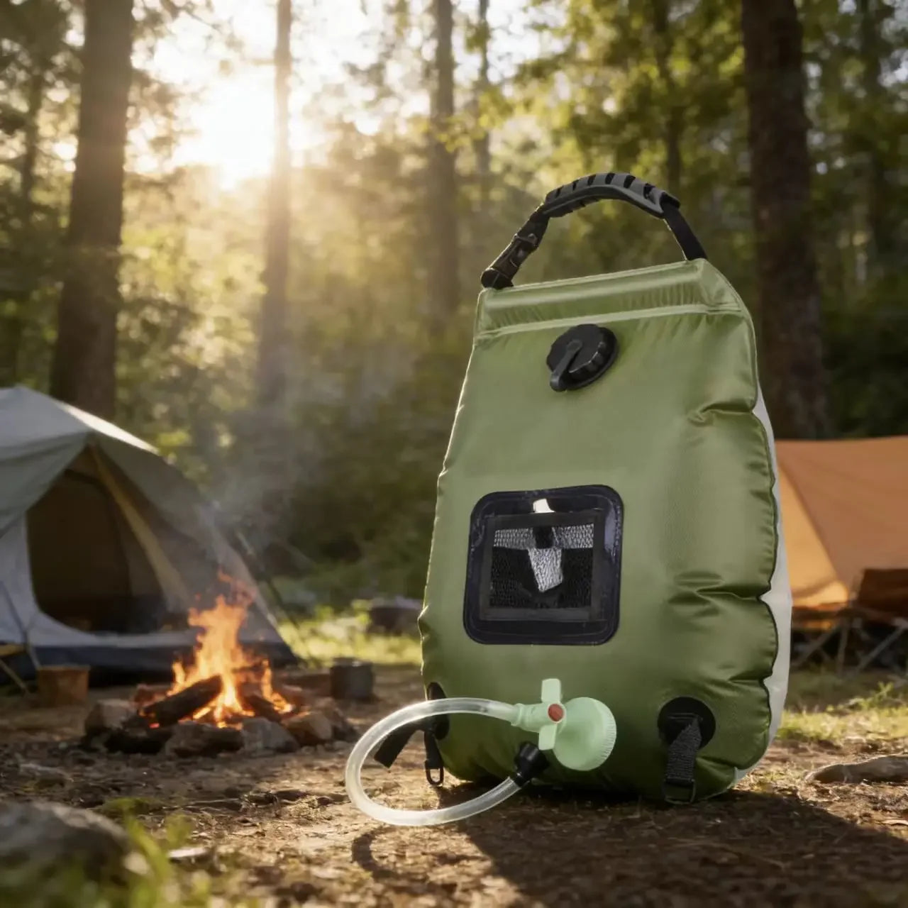 Sac de Douche Solaire 20L – Grande Capacité, Pliable et Portable pour Camping, Randonnée et Voyage avec Pomme de Douche