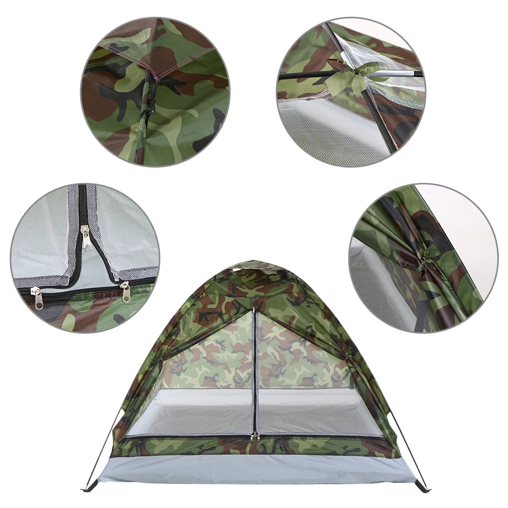 Tente de Camping Camouflage Couche Simple  1-2 Personnes, Portable, 4 Saisons