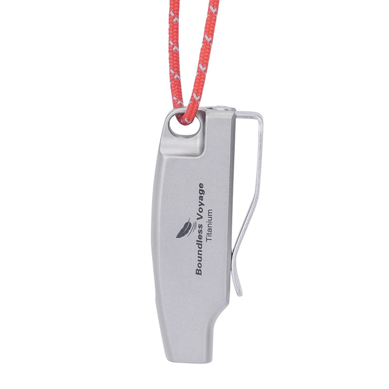 Sifflet de Survie en Titane 120 dB – Sifflet de Survie Compact pour Randonnée, Camping et Secours