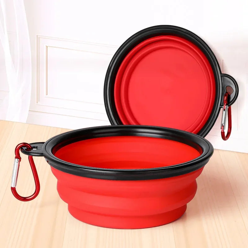 Gamelle Pliable en Silicone pour Chien et Chat – Bol Portable avec Mousqueton pour Camping, Voyage et Balade Outdoor
