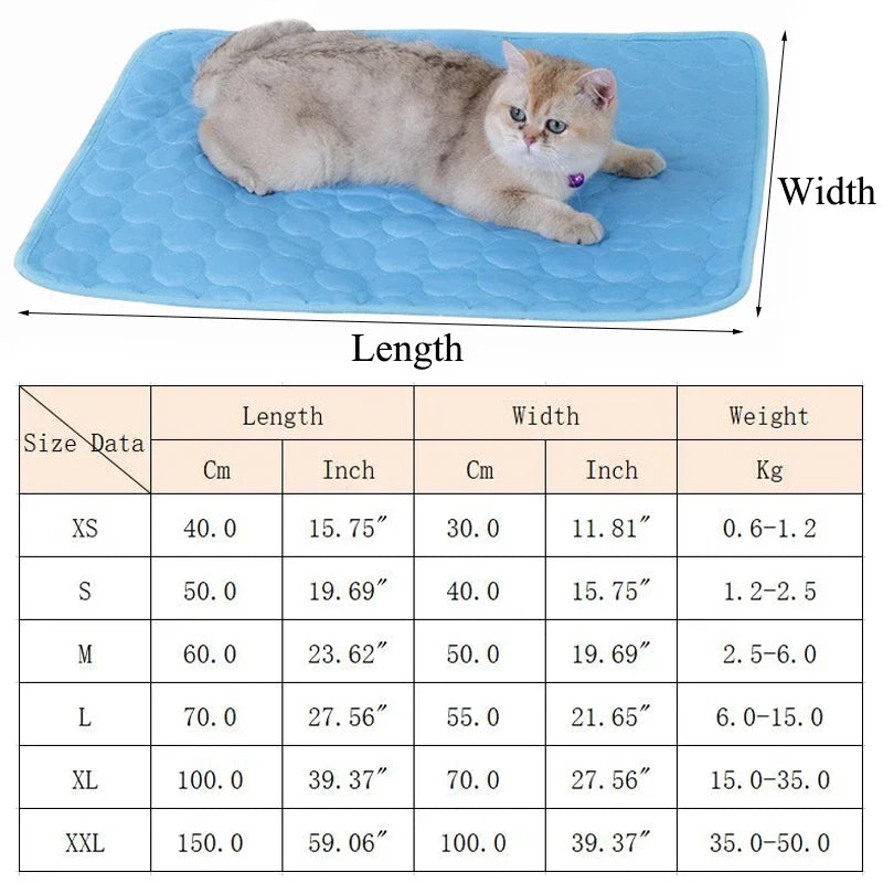 Tapis Rafraîchissant Été pour Chat et Chiot – Couverture Respirante en Maille pour Animaux, Chaton, Lit et Accessoires