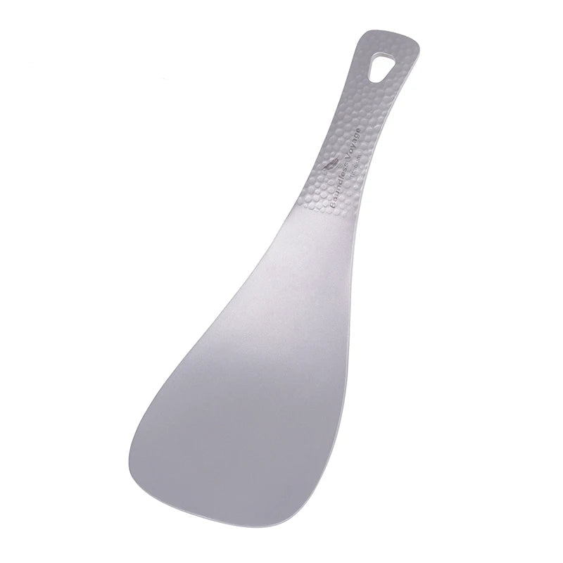 Cuillère à riz en titane – Spatule courte pour camping et cuisine en plein air