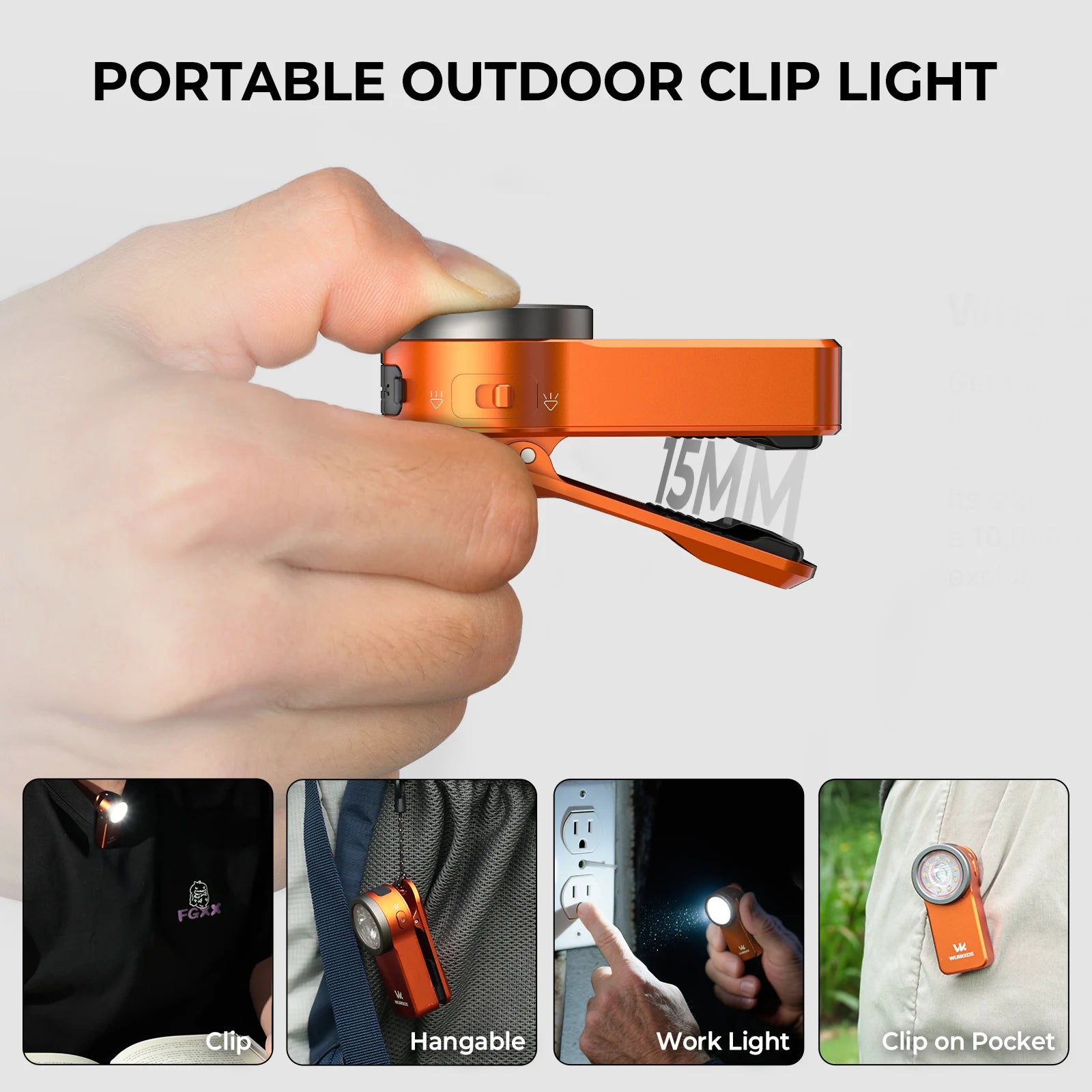 Mini Lampe de Poche Clip 680lm, Rechargeable USB | Spot/Flood, RGB, Aimant, 8 Modes