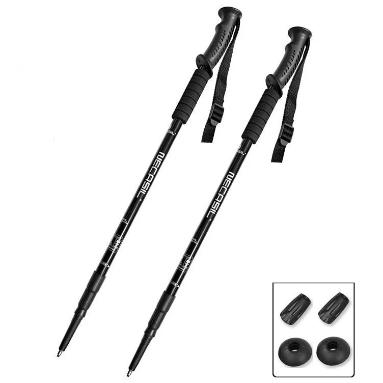 Lot de 2 Bâtons de Randonnée Ultralégers Réglables en Aluminium – Pliables 63-135 cm pour Trekking & Trail