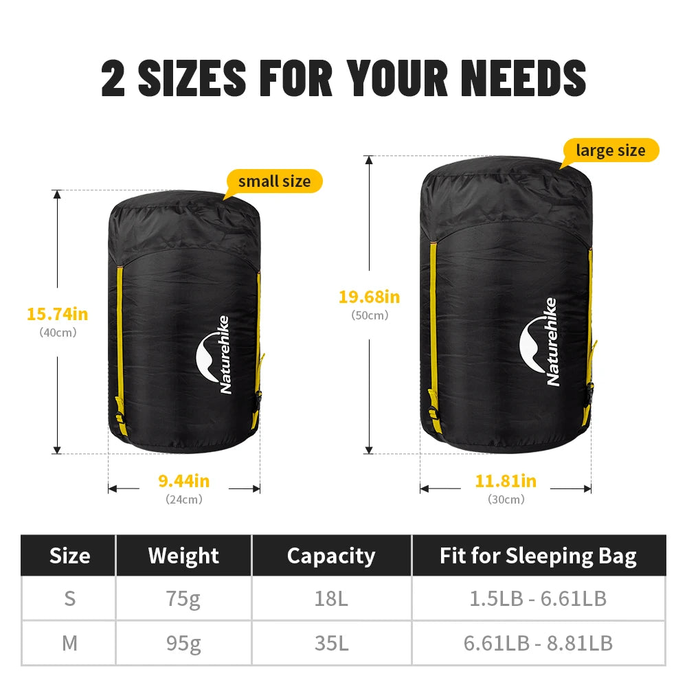Naturehike Sac de Compression 300D Ultra-léger Imperméable – Housse de Rangement Multifonction pour Sac de Couchage