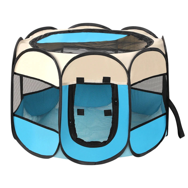 Tente Pliable pour Animaux – Cage Octogonale, Parc Extérieur, Abri pour Chien et Chat
