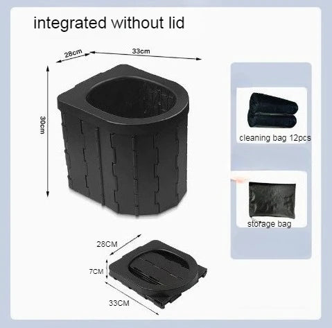 Toilette Portable de Voyage – Seau Pliable pour Voiture et Urgences Outdoor