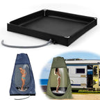 Bac de Douche Pliable Portable avec Tuyau d'Évacuation – Plateau de Douche Outdoor pour Camping, Plage et Bain d'Animaux