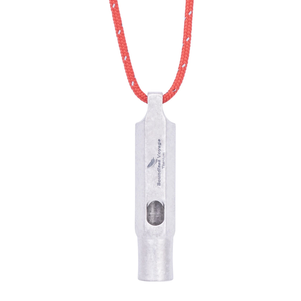 Sifflet en Titane – Sifflet de Survie et Sécurité avec Cordon, Puissant, Sport & Porte-clés Ti9015O