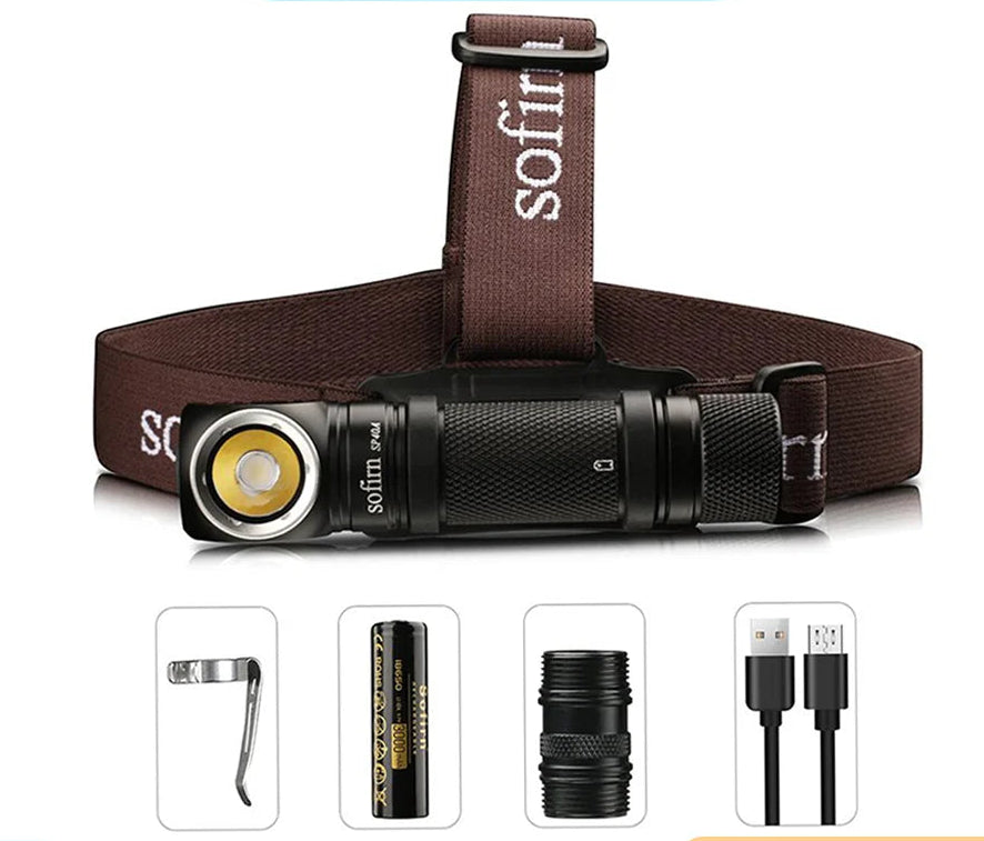 Lampe Frontale LED Rechargeable TIR Optics 1200lm | Batterie 18650, Queue Magnétique